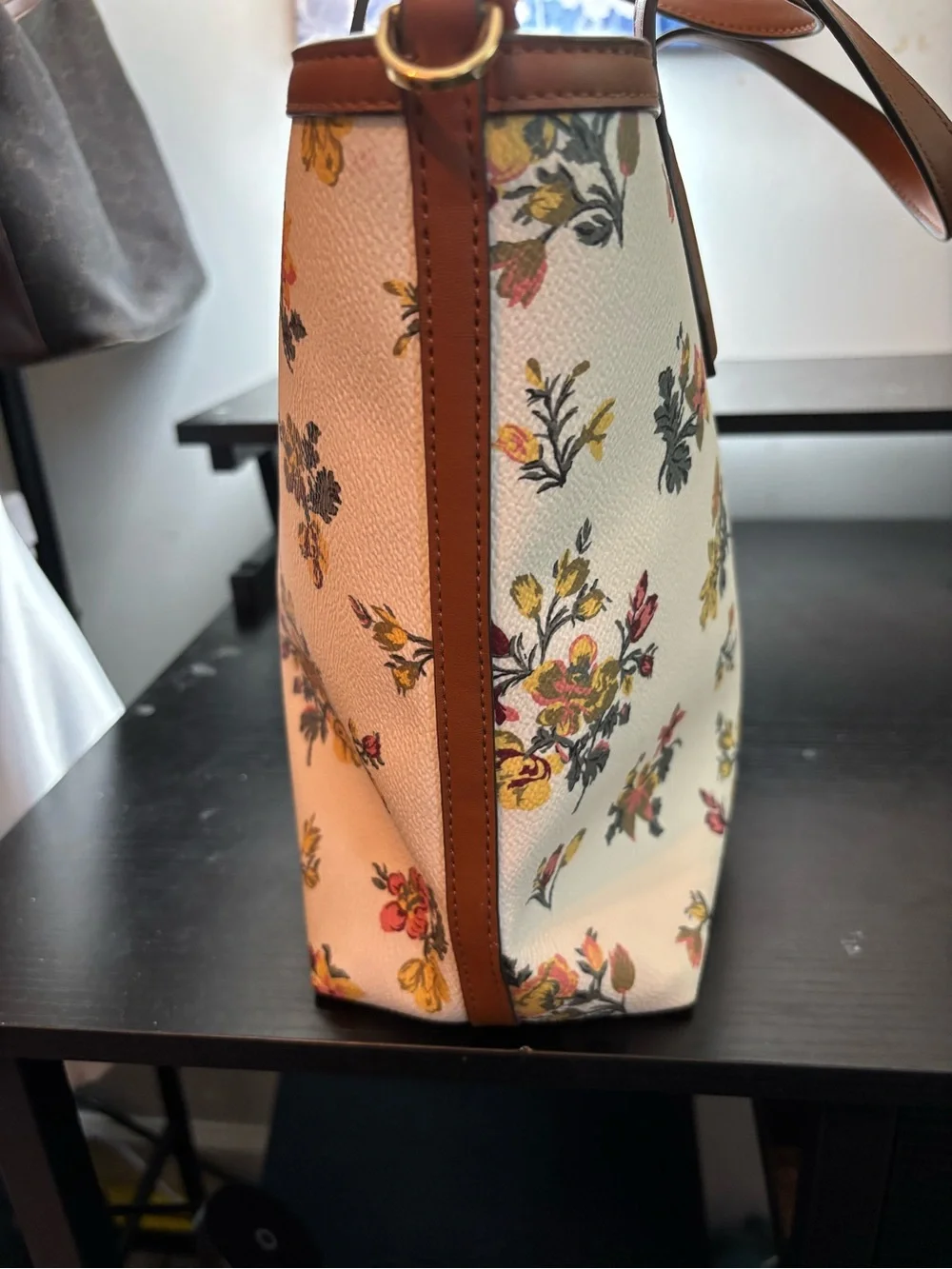 Authentic Rare Tory Burch Kerrington Small Rose Floral Tote Bag– EUC